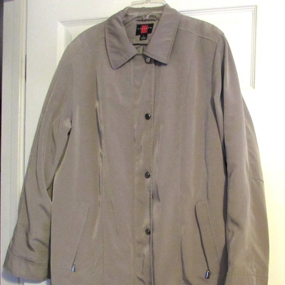Women's GALLERY Casual Tan Snap-Up the front Jacket  Size L